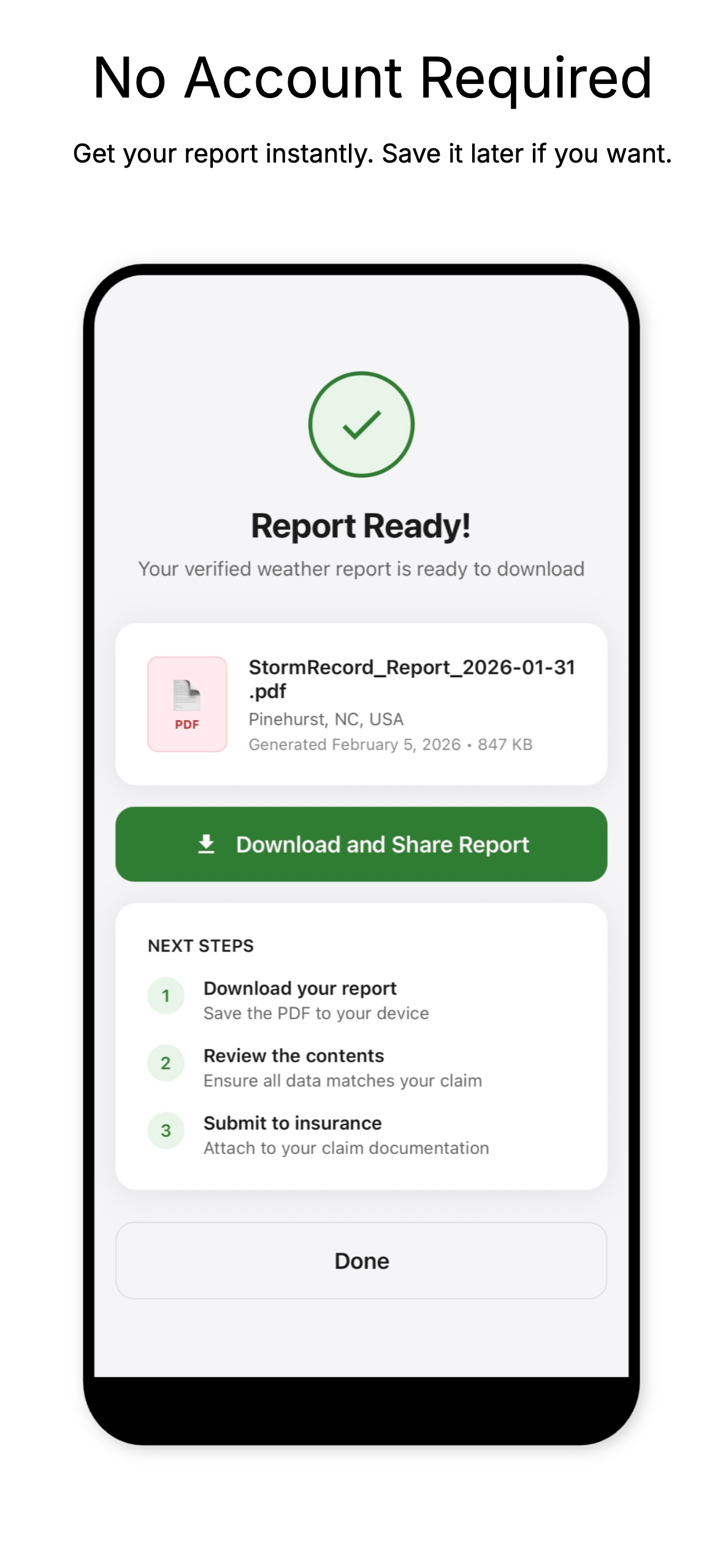 Get your professional PDF report